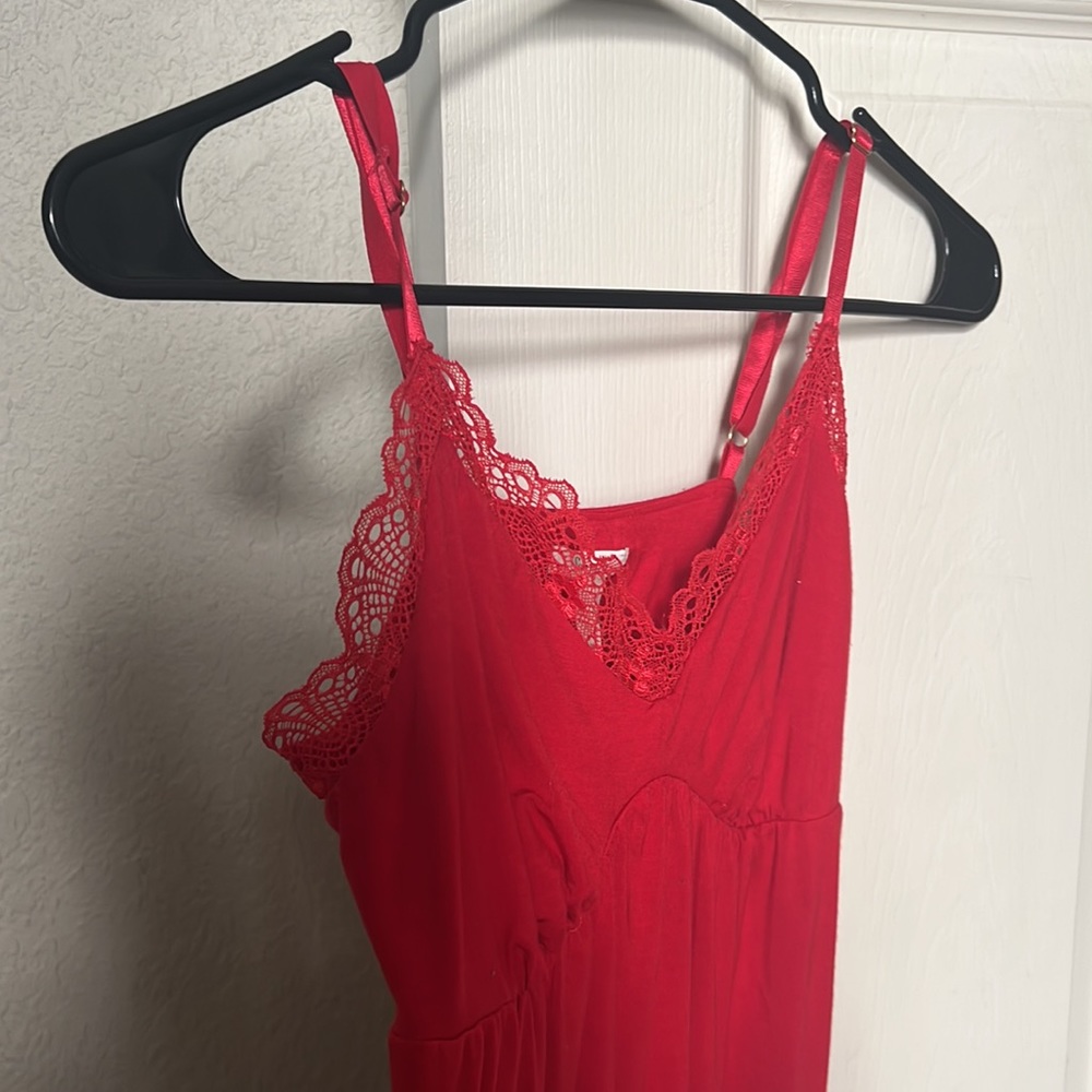 Adorable red lace tank
